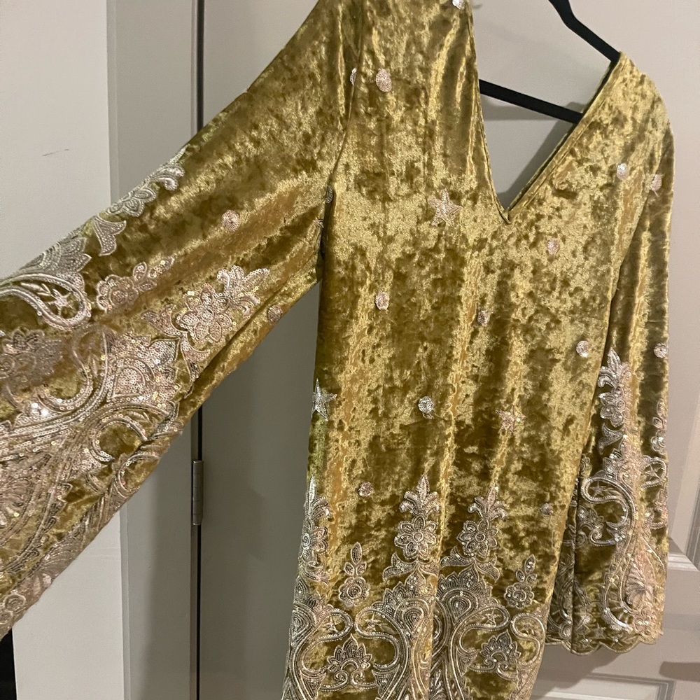 Lennie Velvet dress with bell sleeves size 8